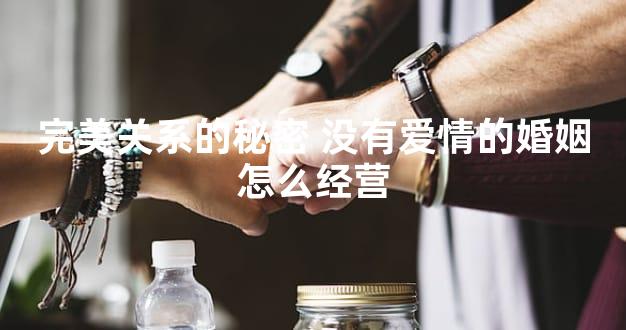 完美关系的秘密 没有爱情的婚姻怎么经营